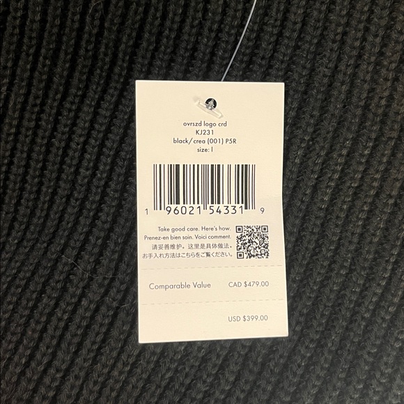 Kate Spade Oversized Logo Cardigan Black & White - Picture 15 of 16